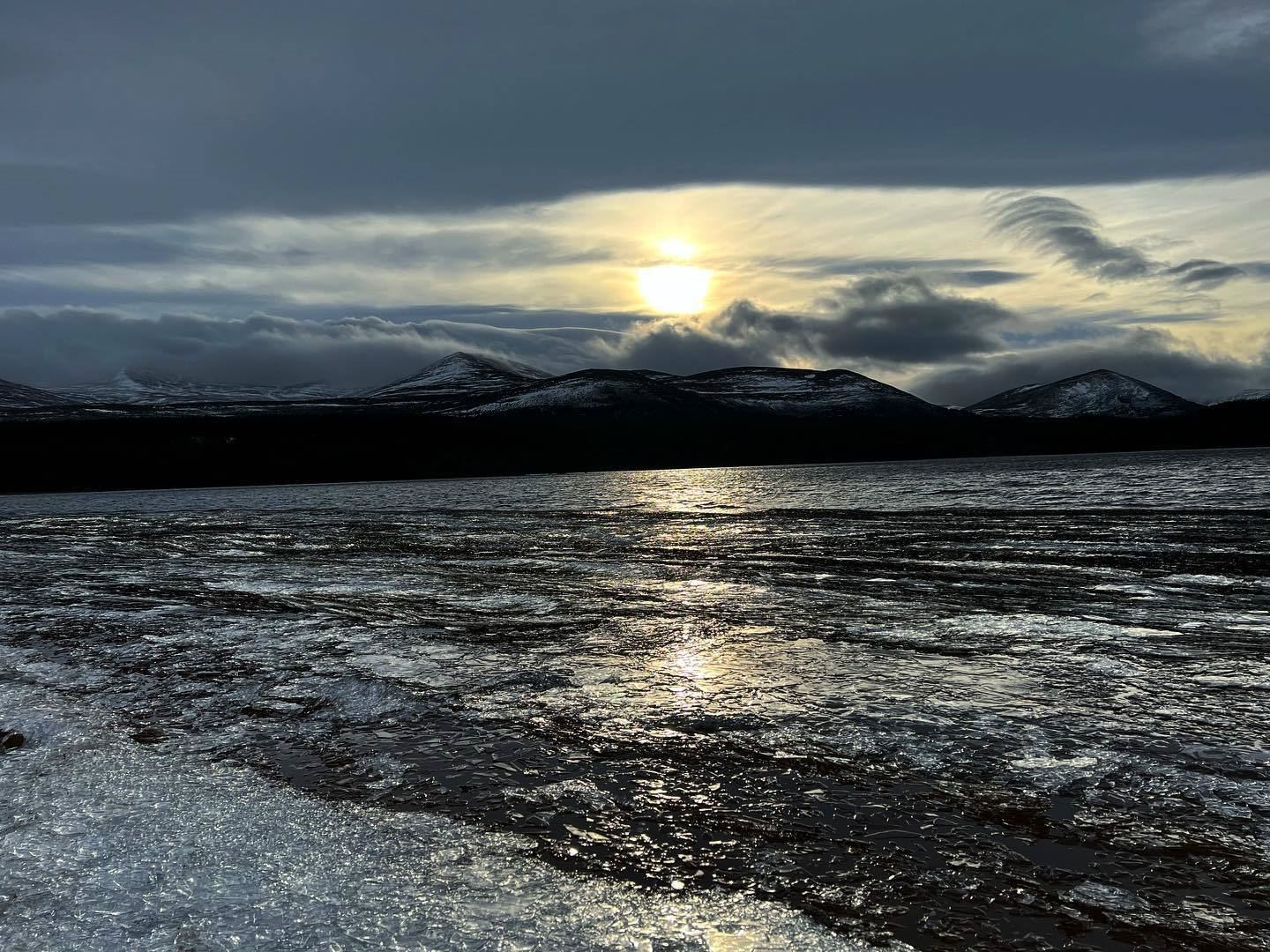 The moody waters of Loch Morlich yesterday.