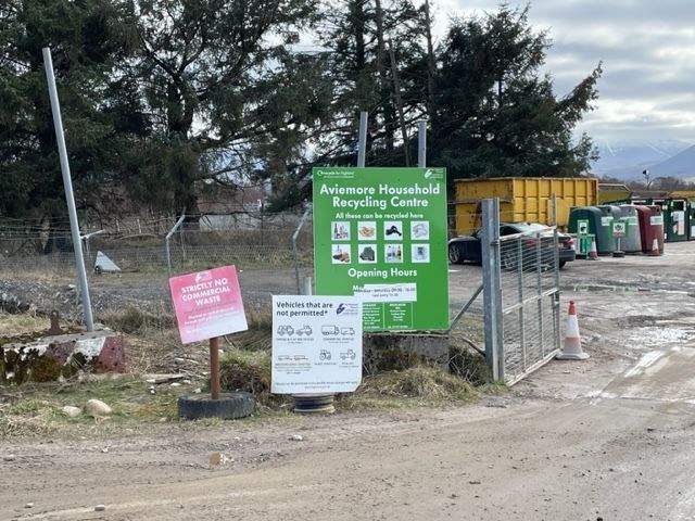 Part of the site in the background which is next to Highland Council's recycling site.