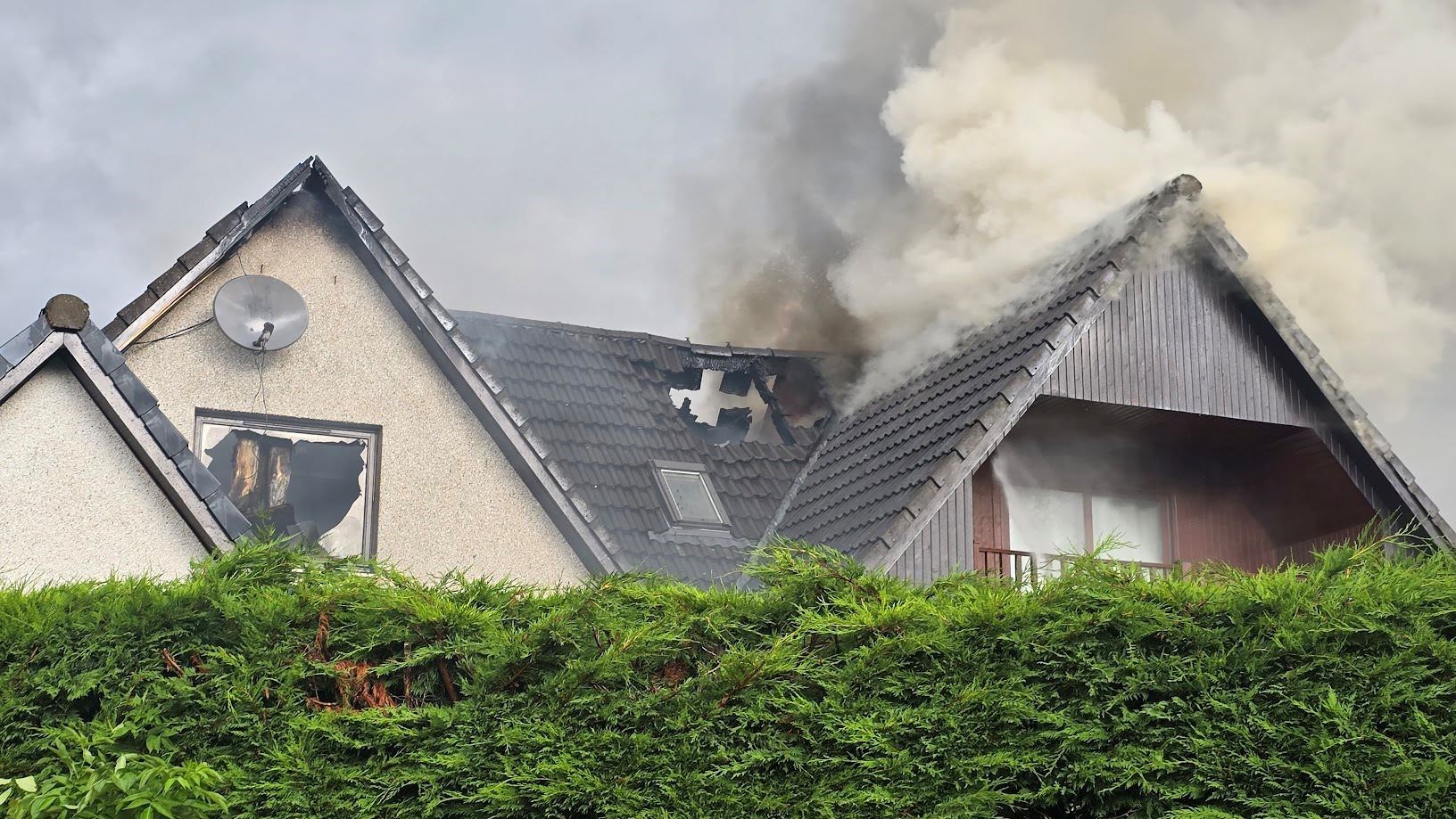 The fire has caused extensive damage to the upper floor of the home. Picture: Lukas Dembicki.