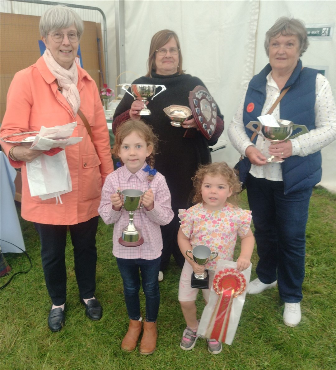 Domestic champions Lynda Coles, Janet Smith, Mary Stewart; front left Marnie MacKenzie and Maria Devlin.