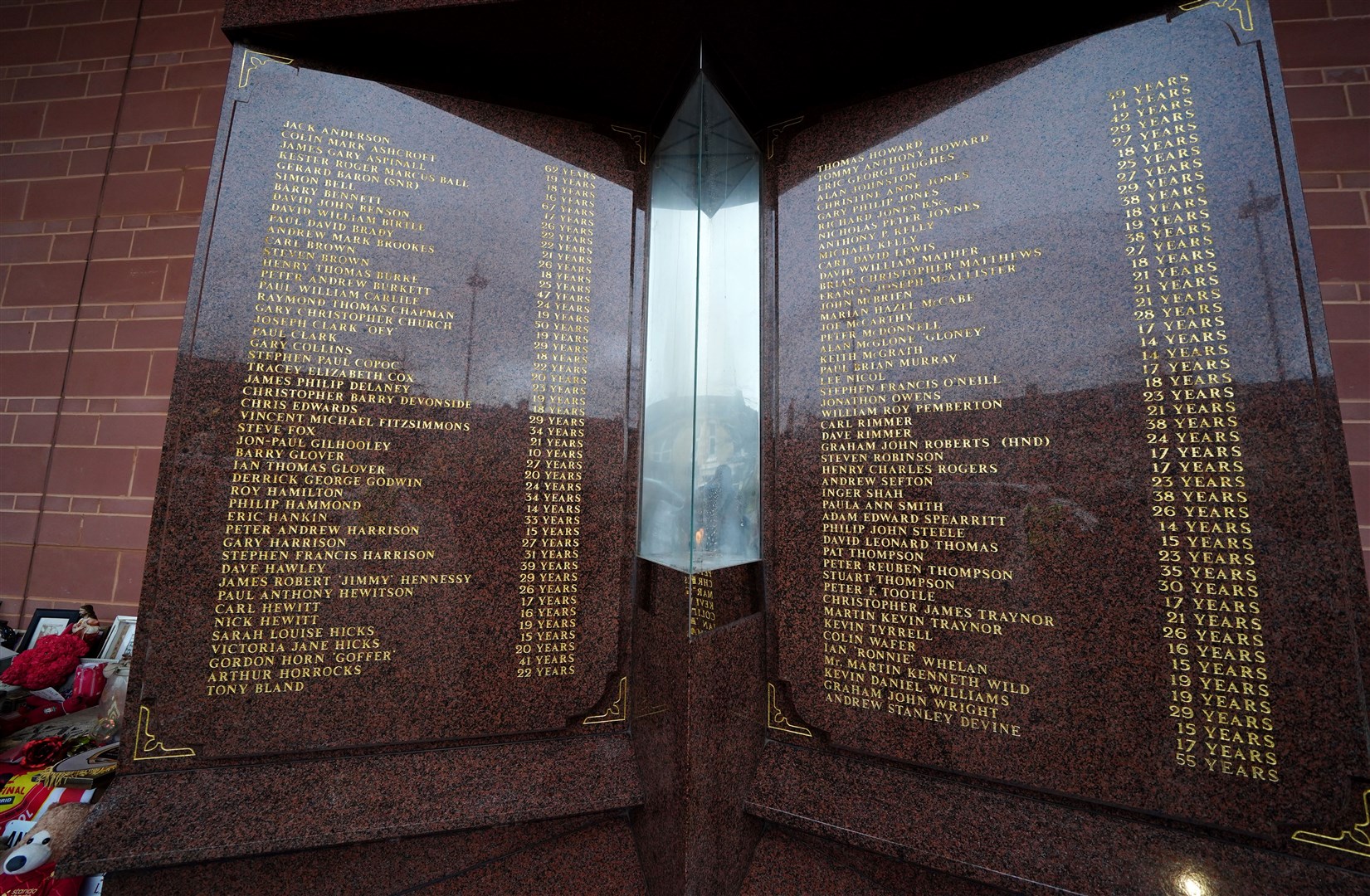 Anfield’s Hillsborough memorial in Liverpool (Peter Byrne/PA)