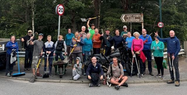 The Path Pirates stop for a photo whilst on their rounds in Aviemore last year.