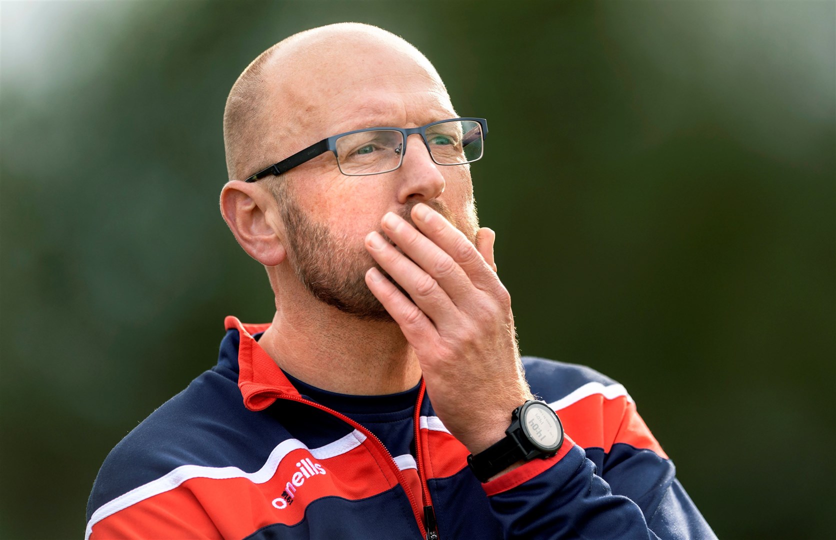 A thoughtful Kingussie seconds co-manager John Gibson.