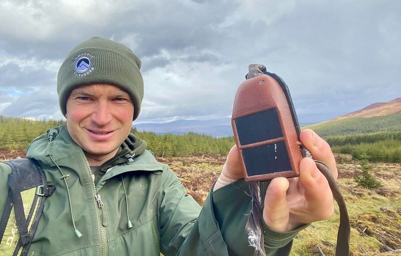 GETTING IT TAGGED: Ronan Dugan with raptor tag (WildLand Ltd)