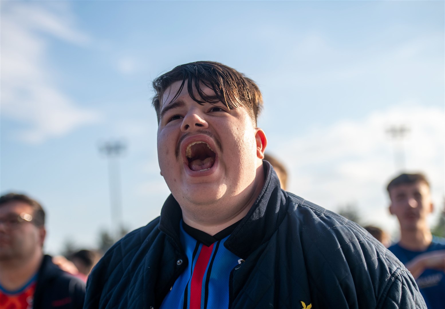 Fans protested on the pitch at full time. Picture: Callum Mackay