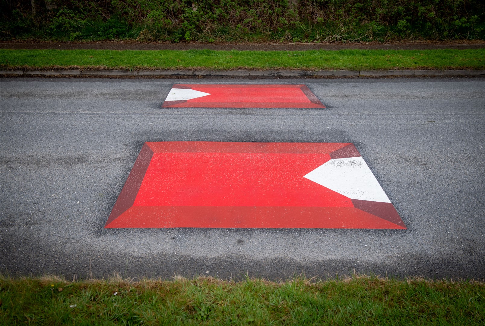 The flat speed 'bumps' in Ferntower Avenue, Inverness.