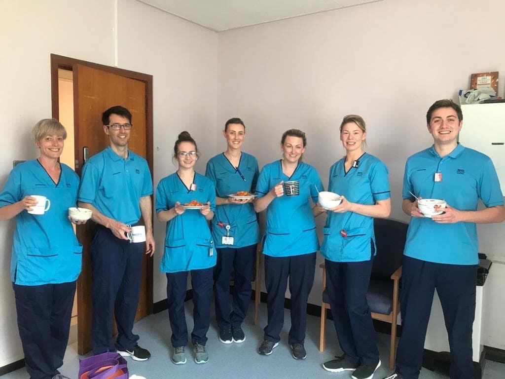 This photo of radiology staff which was posted on social media following a donation of food from Café 1 prompted the response from NHS Highland officials.