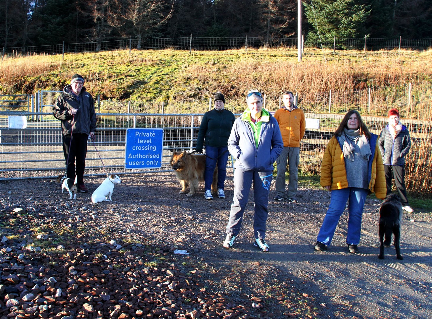 Dalwhinnie Community Council chairwoman Jen Dickinson (centre) with fellow campaigners Jo Riddell (The Lodge bar and restaurant owner), Lynn Haggerty (community councillor), Lee Cleghorn (Dalwhinnie Old School Hostel owner) and Deborah and Angus Munday (Station Cottages).