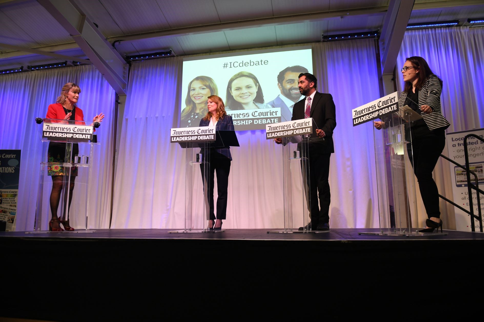 Nicky Marr, Ash Regan, Humzah Yousaf and Kate Forbes during the leadership debate in Inverness. Picture: James Mackenzie.