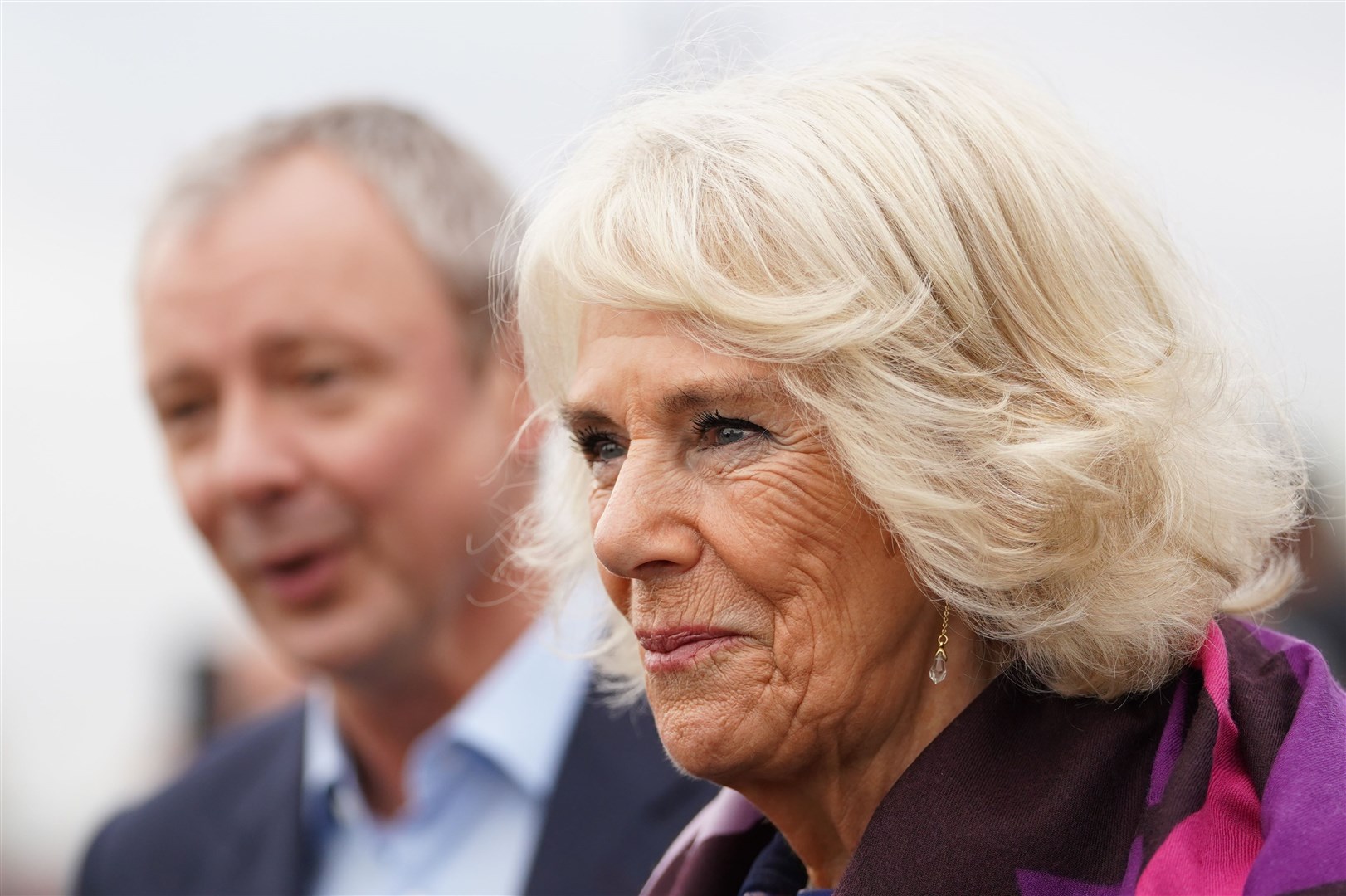 Camilla with actor John Simm during an event publicising her Reading Room. The Queen Consort hopes to attend an event on Wednesday celebrating her project (Gareth Fuller/PA)