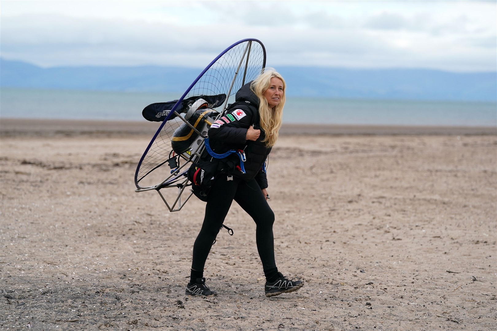 The crash occurred while Sacha Dench was attempting to travel around Britain by paramotor (PA)