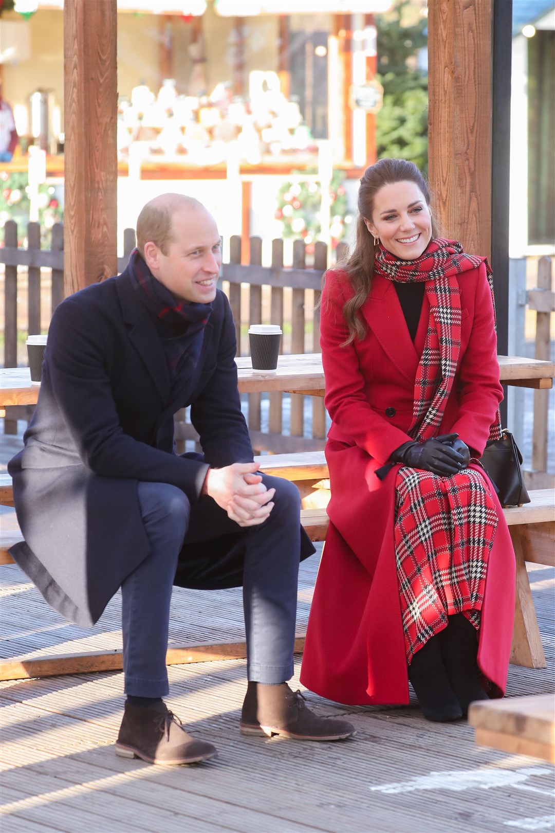 The Duke and Duchess of Cambridge speak to members of the public at Cardiff Castle (Chris Jackson/PA)