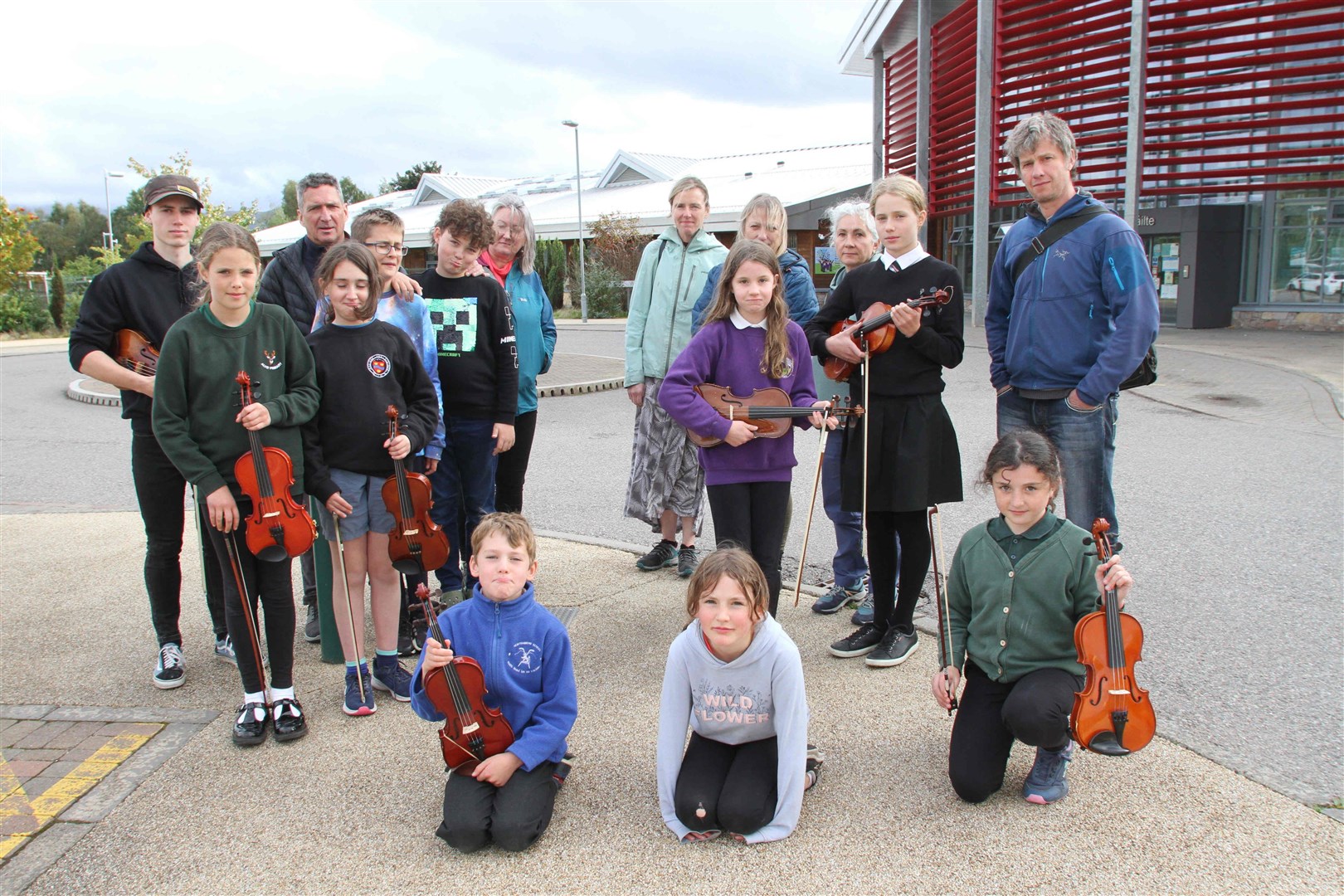 Tutors and pupils outside Aviemore Primary School which has been the long-time venue for Feis Spe.