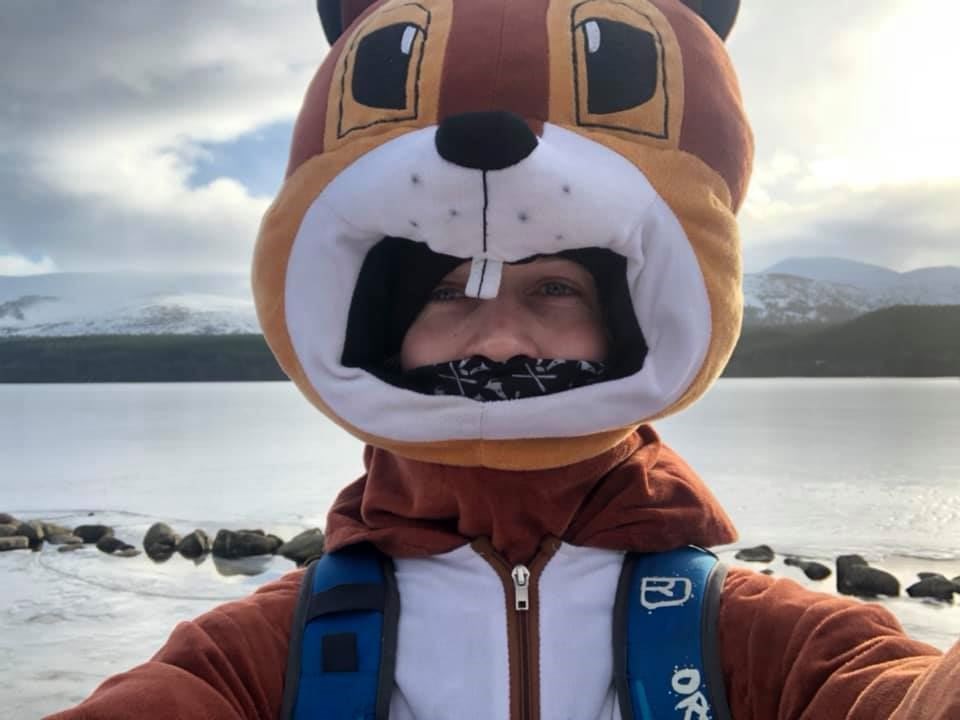 Scott Fleming completed 100 miles dressed as a red squirrel last year to raise money for charity. His exploits reguarly posted on social media under the Pine Marten + Scran are a hit with followers.