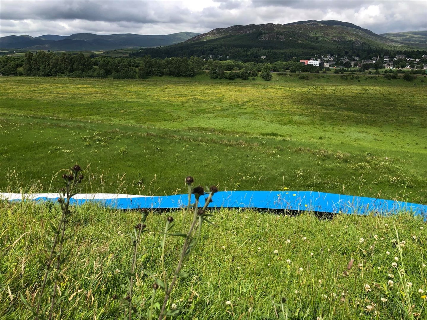 The view from the Barracks across to Kingussie yesterday.