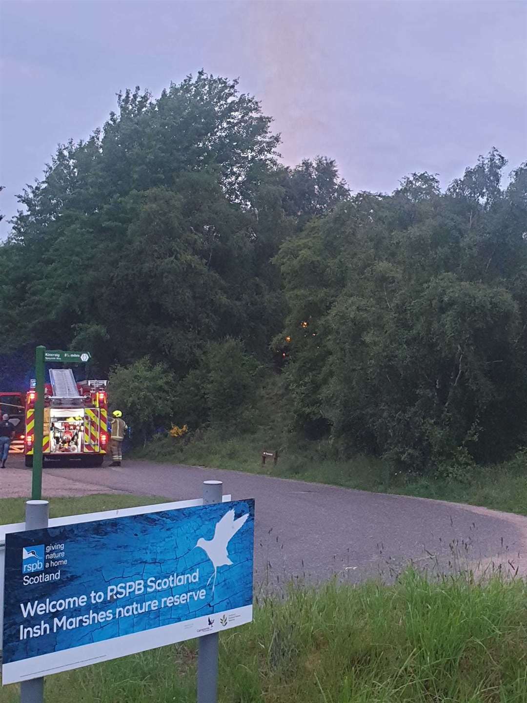 The fire at Insh Marshes is ongoing. Photo: Clare Mccusker