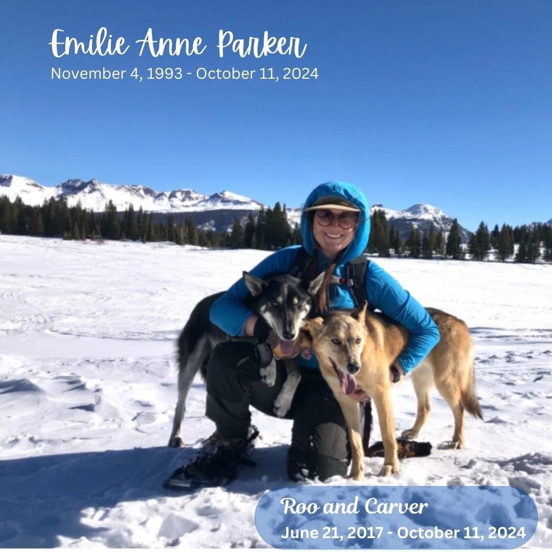 Emilie and her dogs.