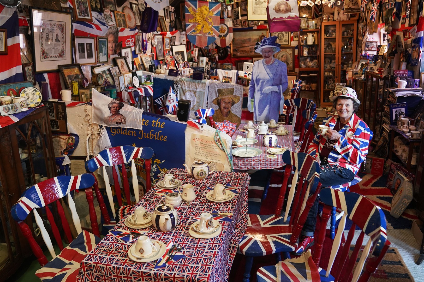 Even the chairs have a patriotic paint job (Owen Humphreys/PA)