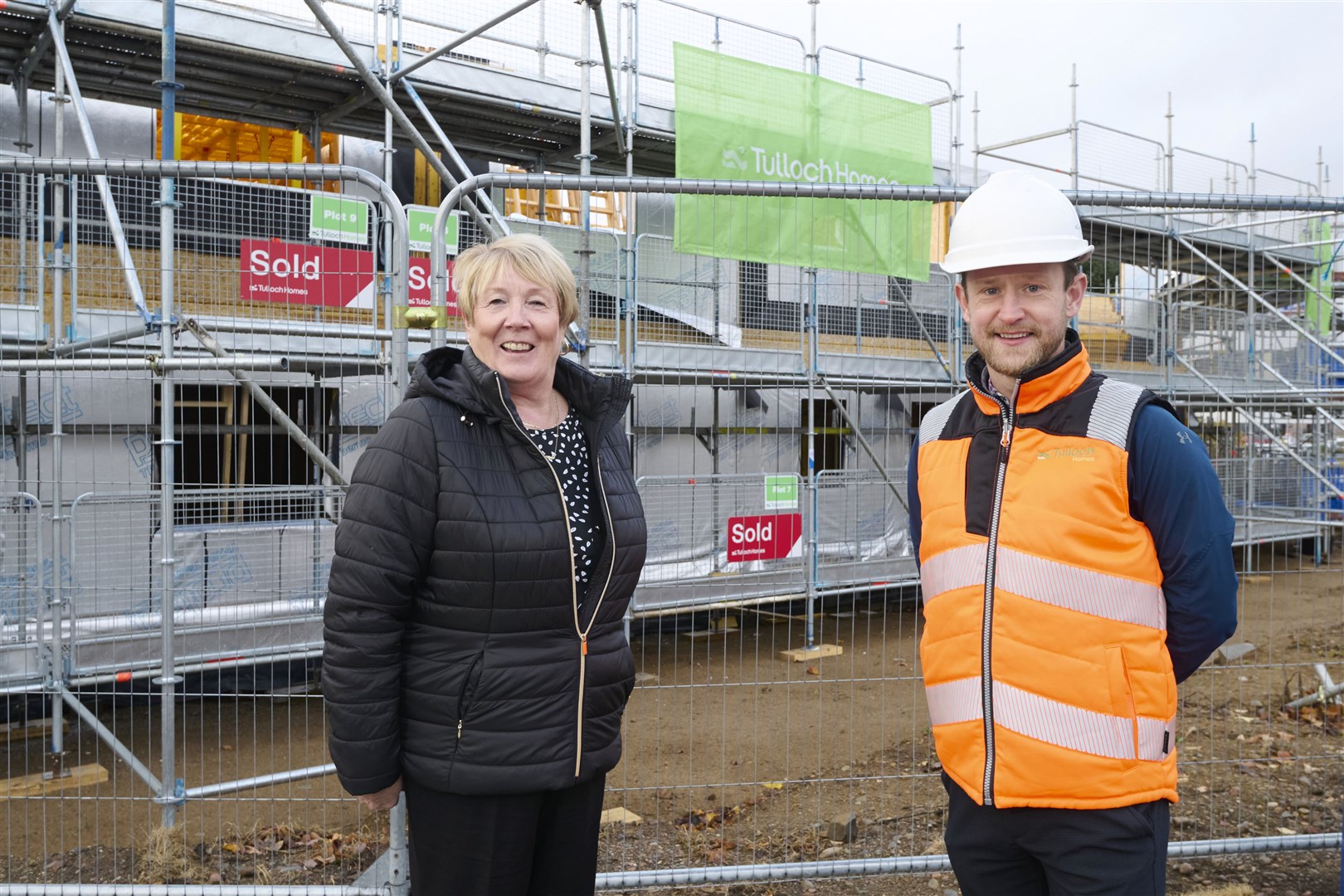 Carol Stuart, Tulloch Homes sales consultant, at Bynack More and site manager Zander Sutherland.