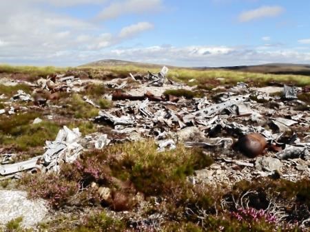 The remote crash site in the Cairngorms
