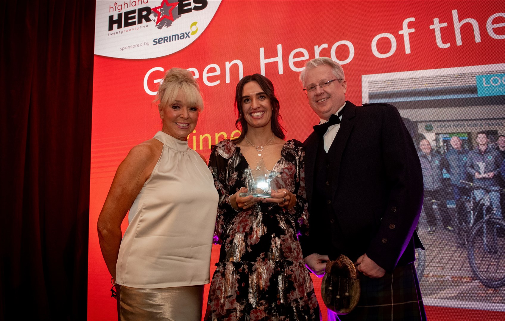 The Loch Ness Hub team, headed up by managing director Russell Fraser, picks up the Green Heroes accolade. Picture: Callum Mackay.