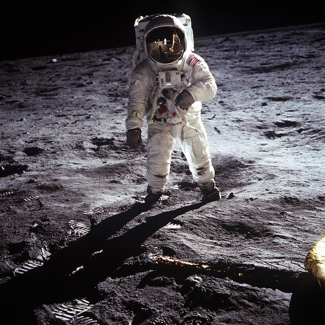 Astronaut Buzz Aldrin on the moon in 1969 (PA)