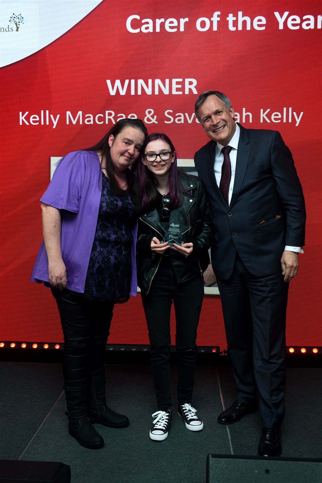 Kelly MacRae and Savannah Kelly won the Carer of the Year Award sponsored by Parklands. Picture: James Mackenzie.