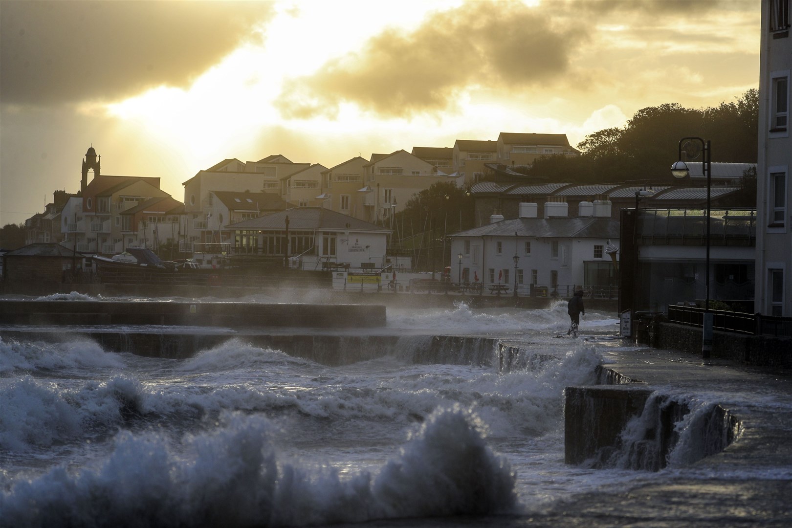 Storm Alex brought high seas to Swanage, Dorset, in October (Steve Parsons/PA)