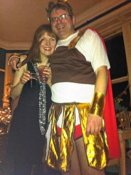 Clive had a sense of adventure and fun. He is pictured here with good friend Nicola Stow at a fancy dress party