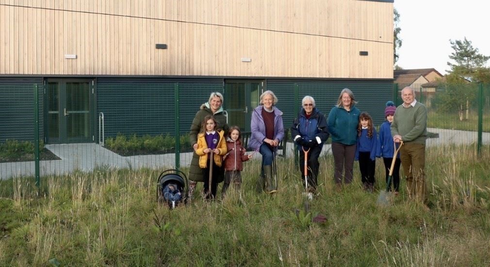 DIGGING IN: Ready to start work this week at the site were Magda Gatenby and her two daughters; Moira Brown and her two daughters; George Anderson, Judith Marten and Ann Wakeling. Picture: Aidan Woods