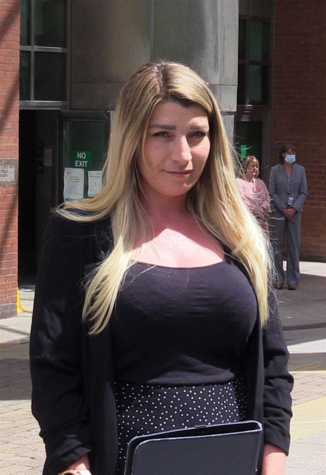 Sophia Class, daughter of Samantha Class, reads a statement outside Sheffield Crown Court (Dave Higgens/PA)