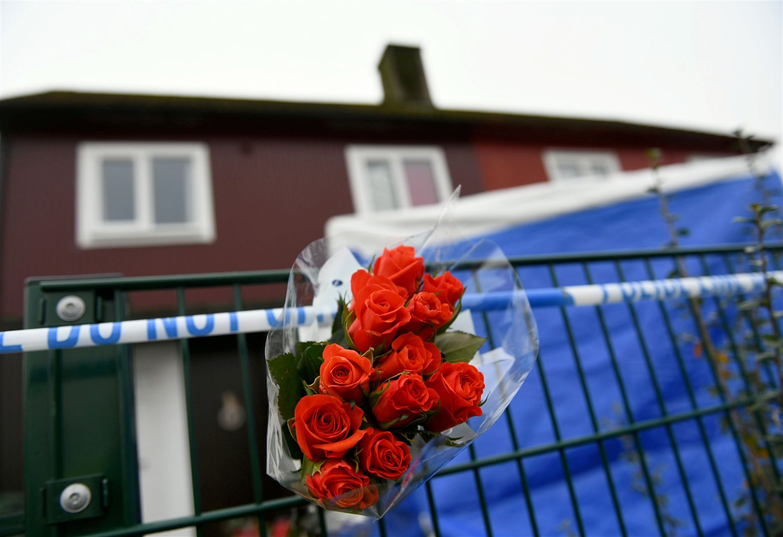 Flowers outside the house in St Ninian Drive.