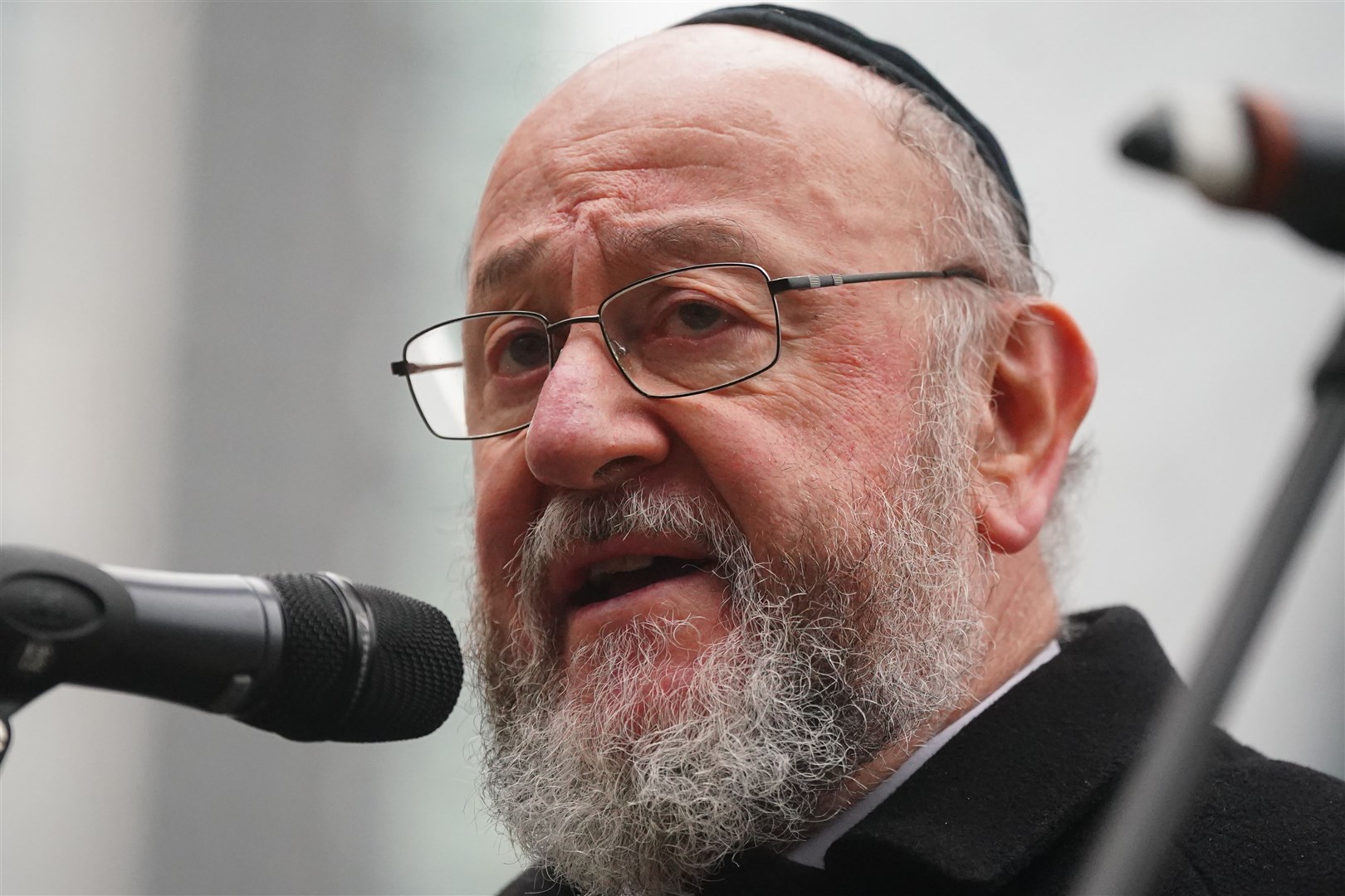 Chief Rabbi Sir Ephraim Mirvis speaks during the special ceremony (Victoria Jones/PA)