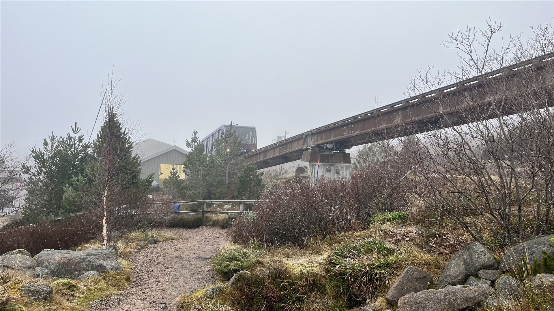 The repaired funicular departs from the Base Station with passengers for the first time in more than four years.