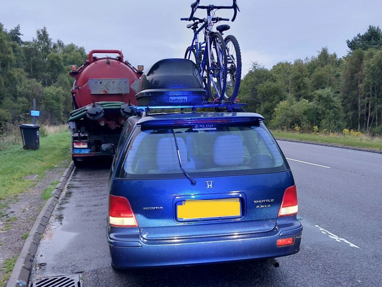 The car was stopped on the A9.