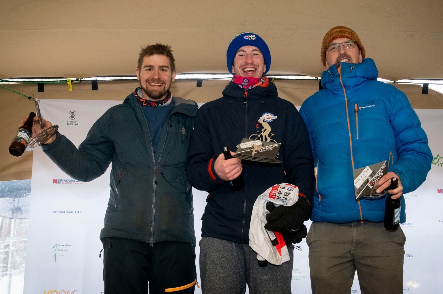 Kyle Beattie (centre) with Colin Ritchie and Niall Shannon. Picture: Callum Mackay.