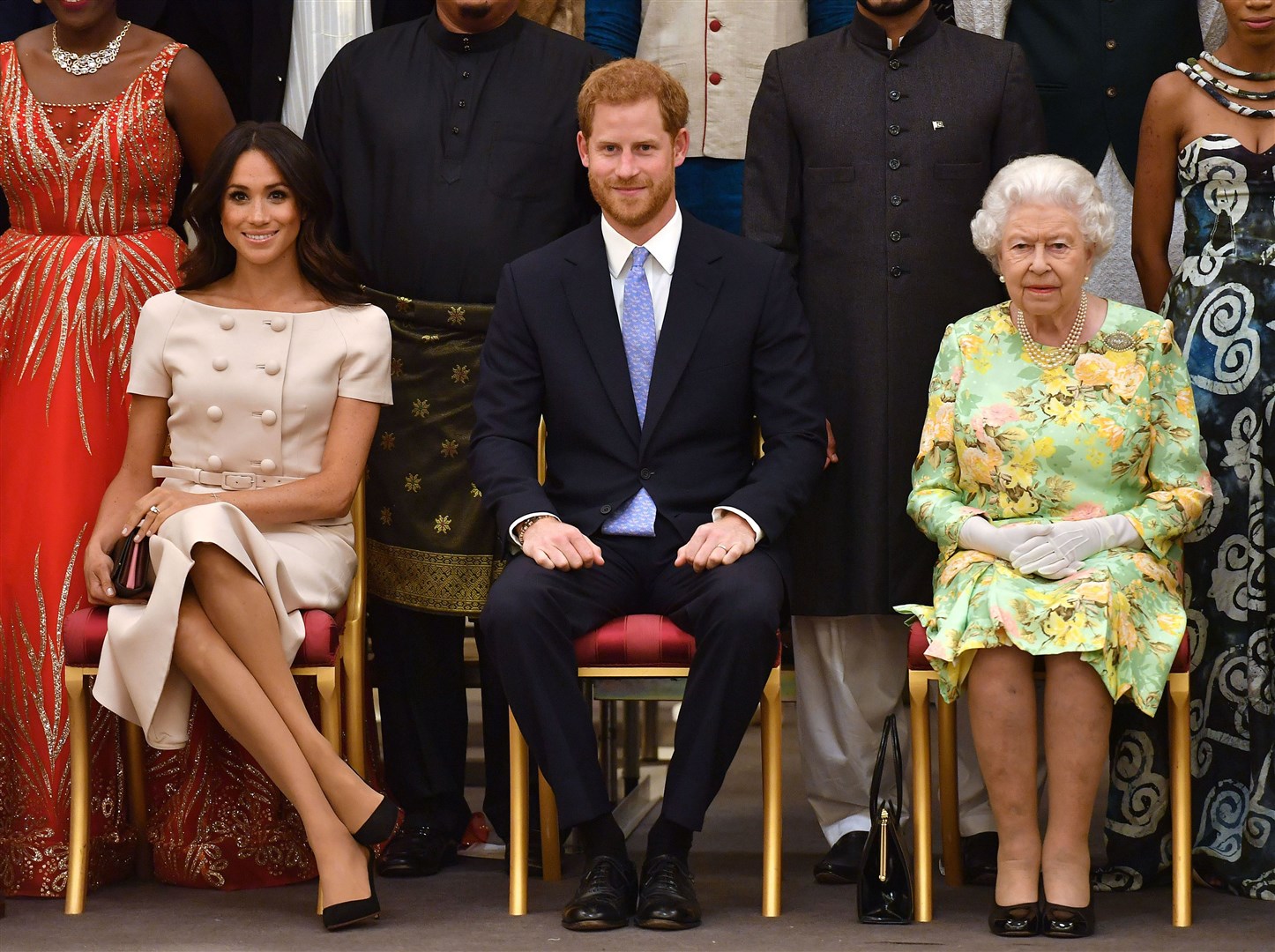 Meghan and Harry’s positive rating has fallen among the public while the Queen’s rating has risen (John Stillwell/PA)