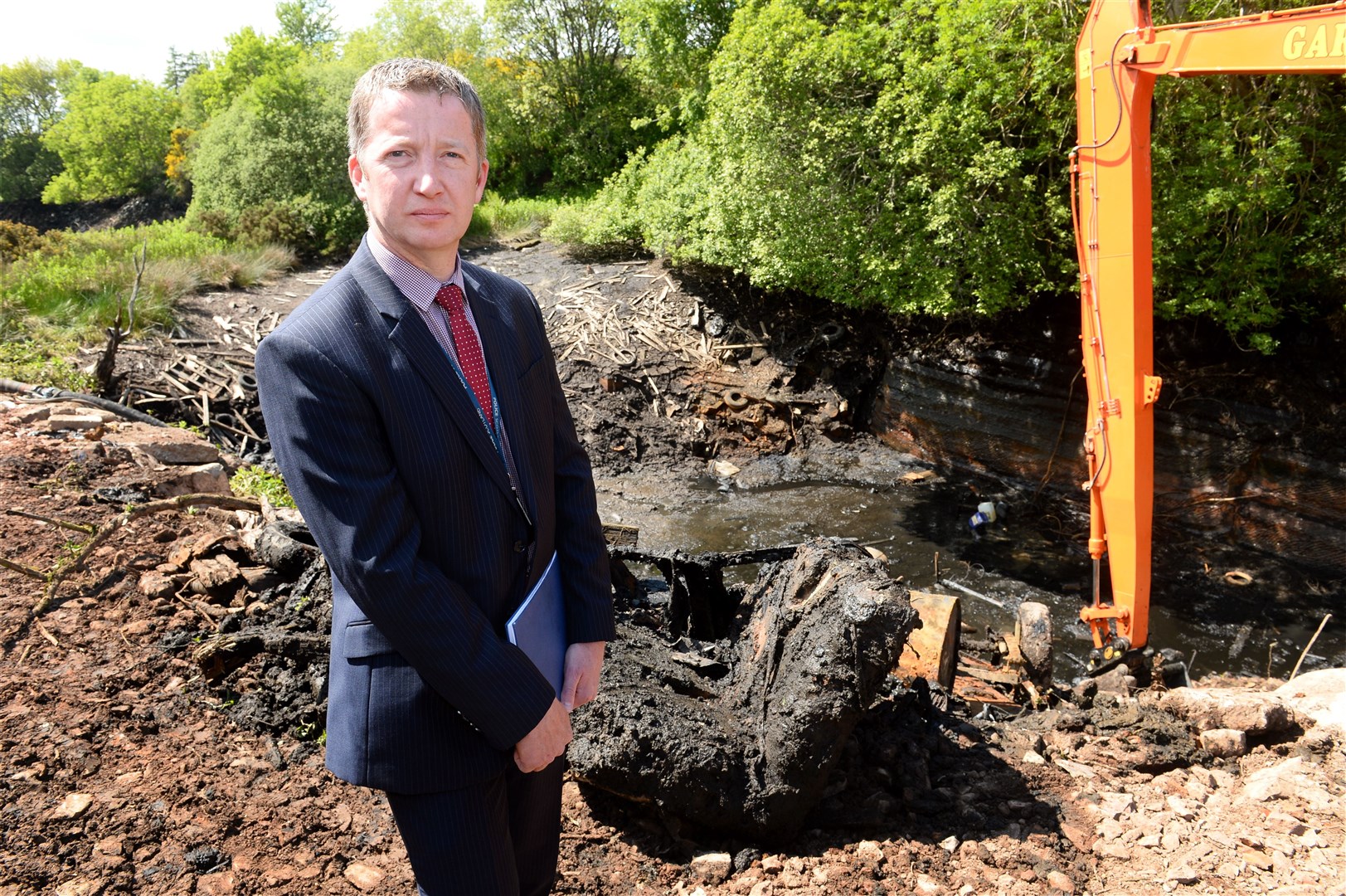 DCI Brian Geddes at Leanach Quarry during investigation into the case.