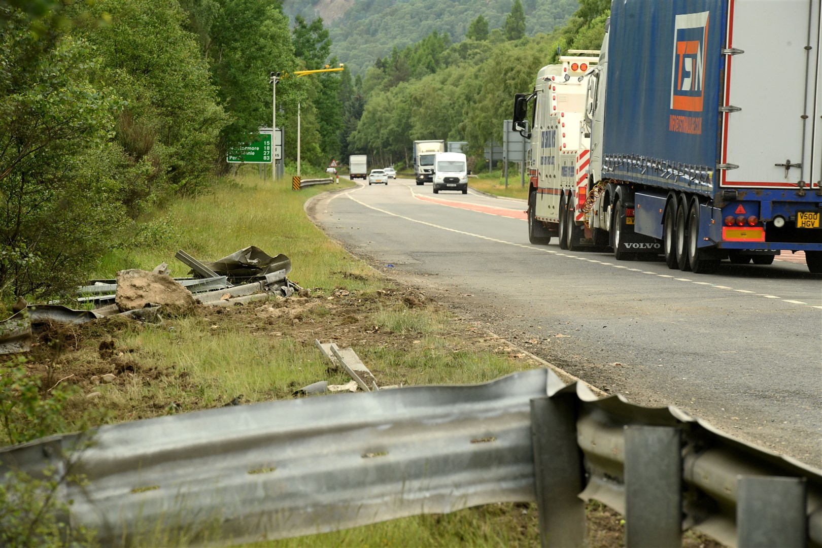 Debris at the crash scene this morning.