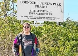 Gavin Wright of Simply the Best at the entrance to the business park.