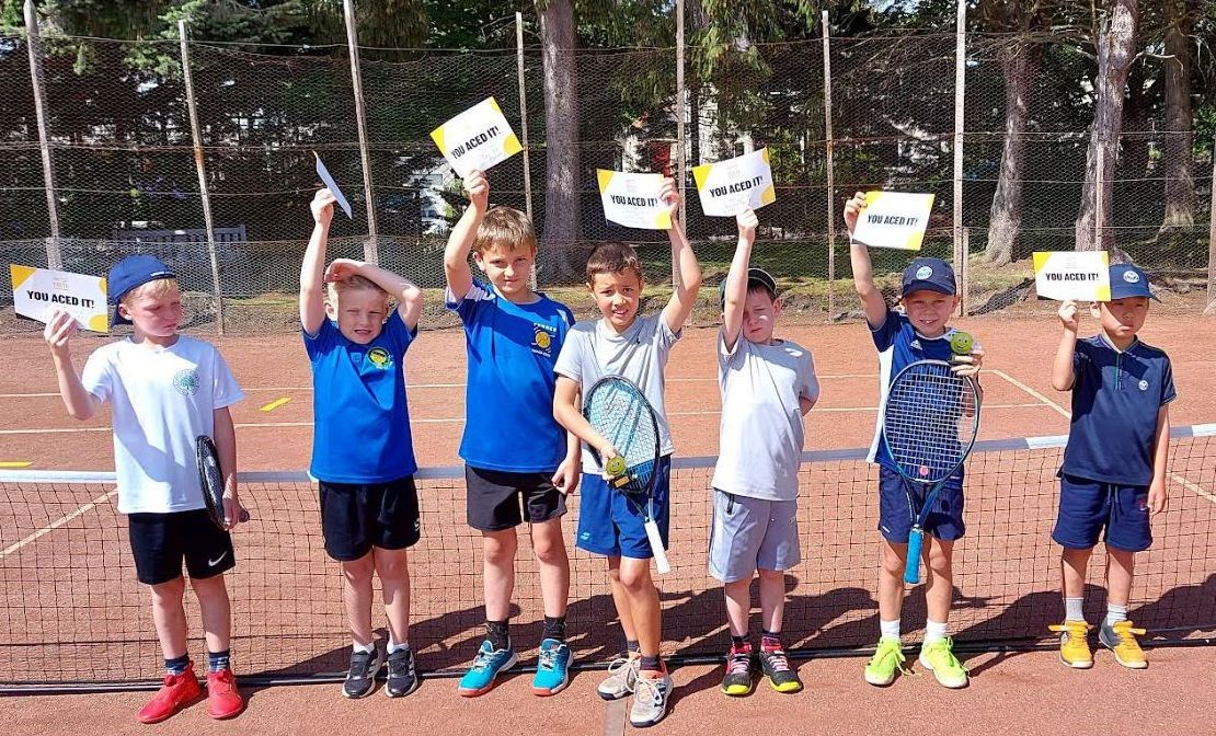 Having an ace time at the Grantown Tennis Open.