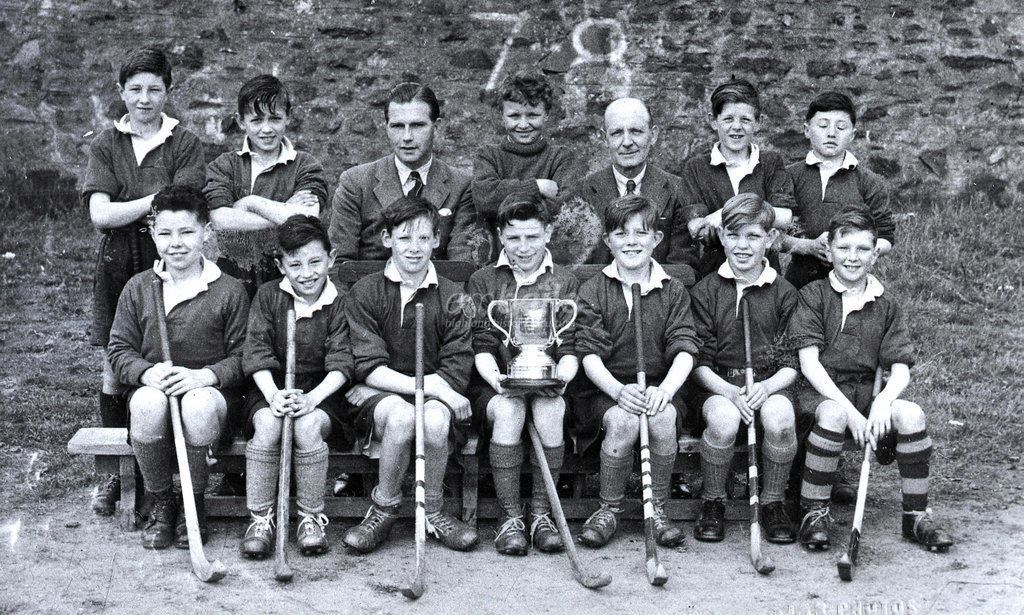 Ian Milton with the school team in 1949: he's second from the left in the front row. Picture courtesy of Highland Folk Mueum archive.