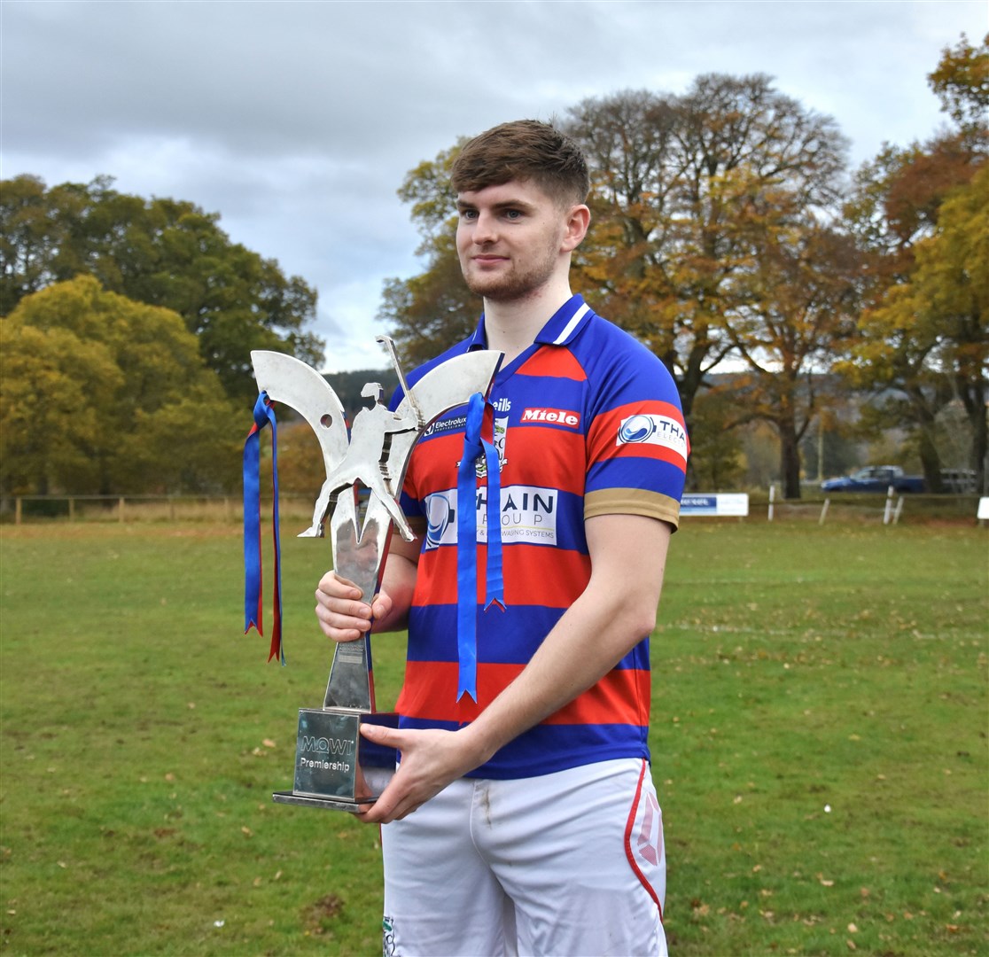 Alexander Michie was man of the match on Saturday. He is pictured showing ocff the Premiership trophy last season.