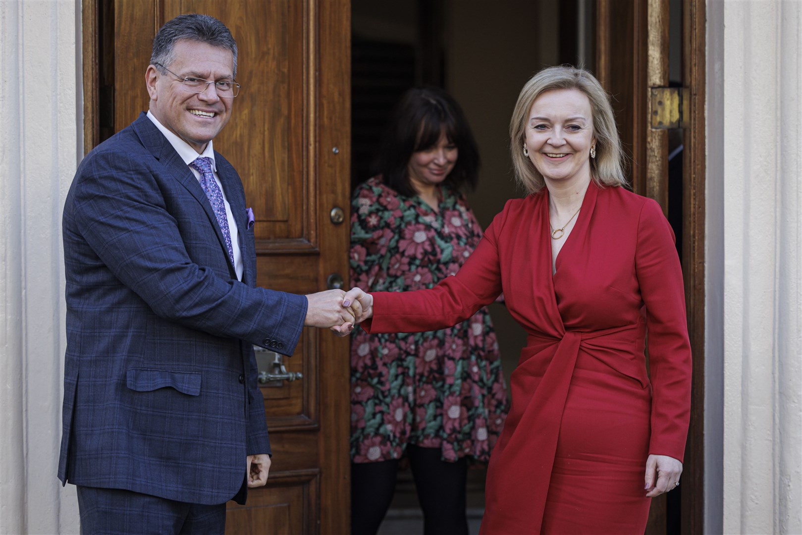 Foreign Secretary Liz Truss and European Commission vice-president Maros Sefcovic have been involved in negotiations over the protocol (PA)