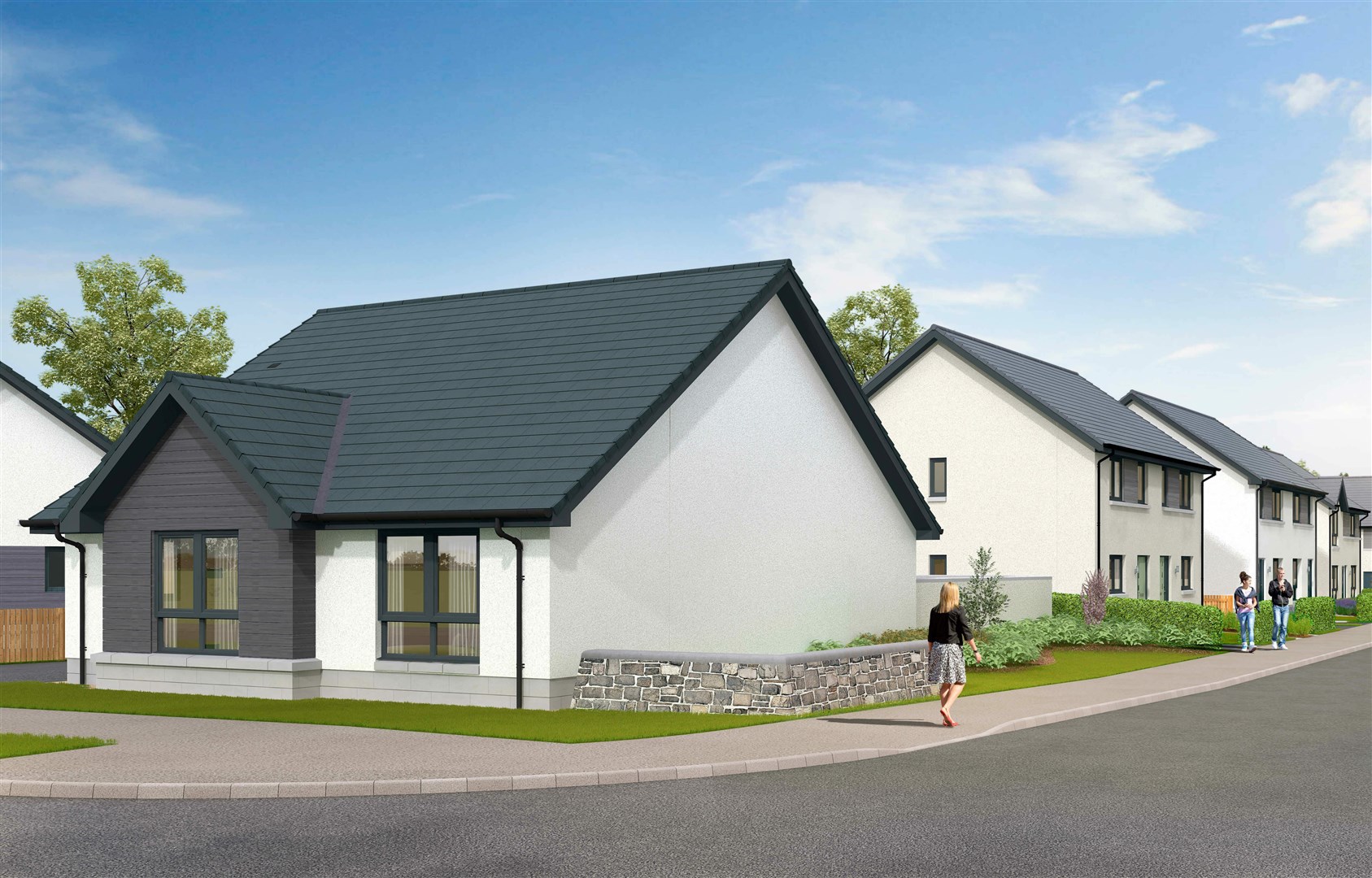 An impression of the new homes at Woodlands in Carrbridge.