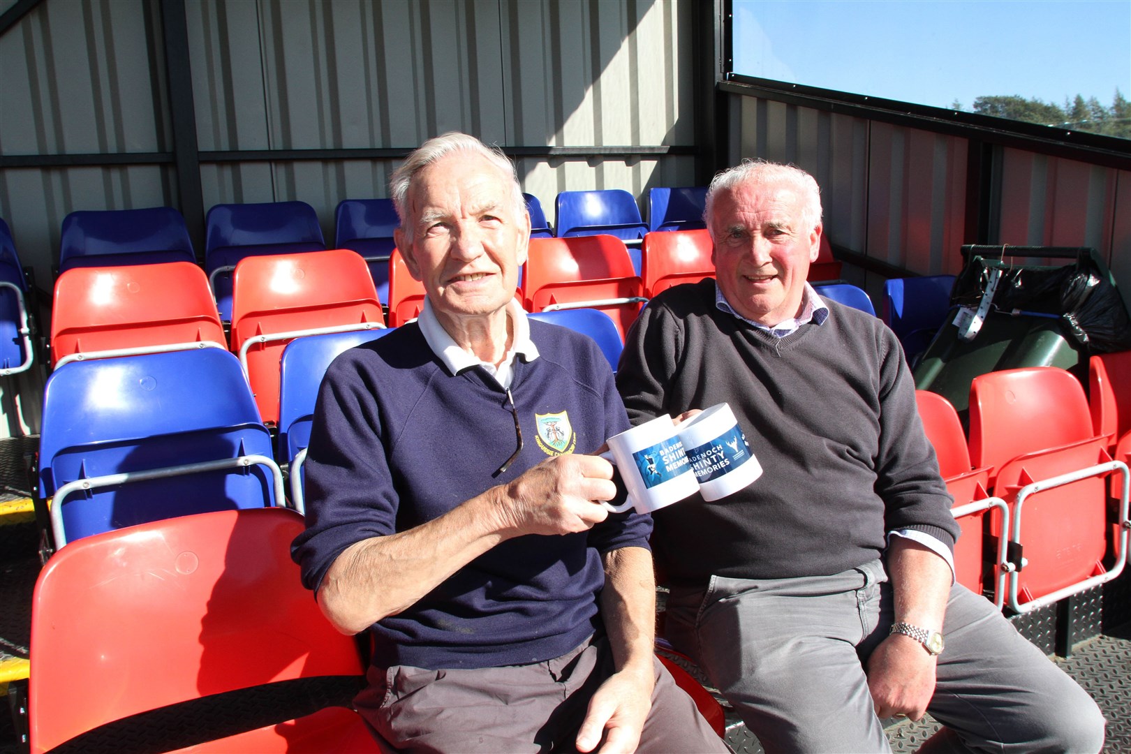 Donnie Grant and John MacKenzie, who has just been made the sport's chieftain, at a recent shinty memories event.