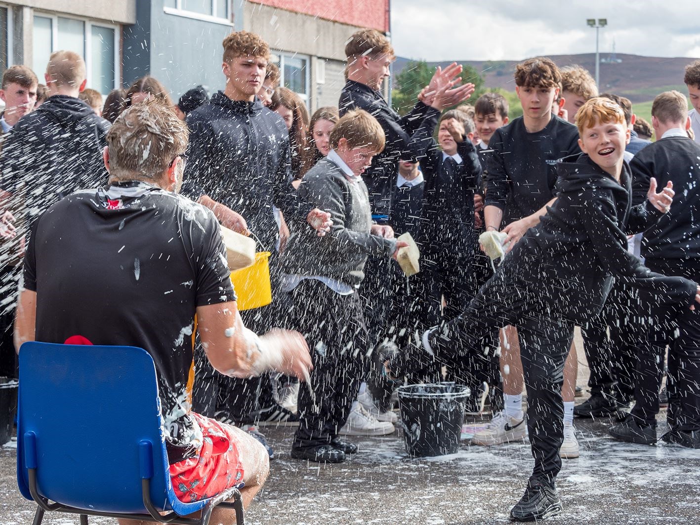 BEST DAYS OF THEIR LIVES? This schoolday was for pupil Russell Selvester (right).