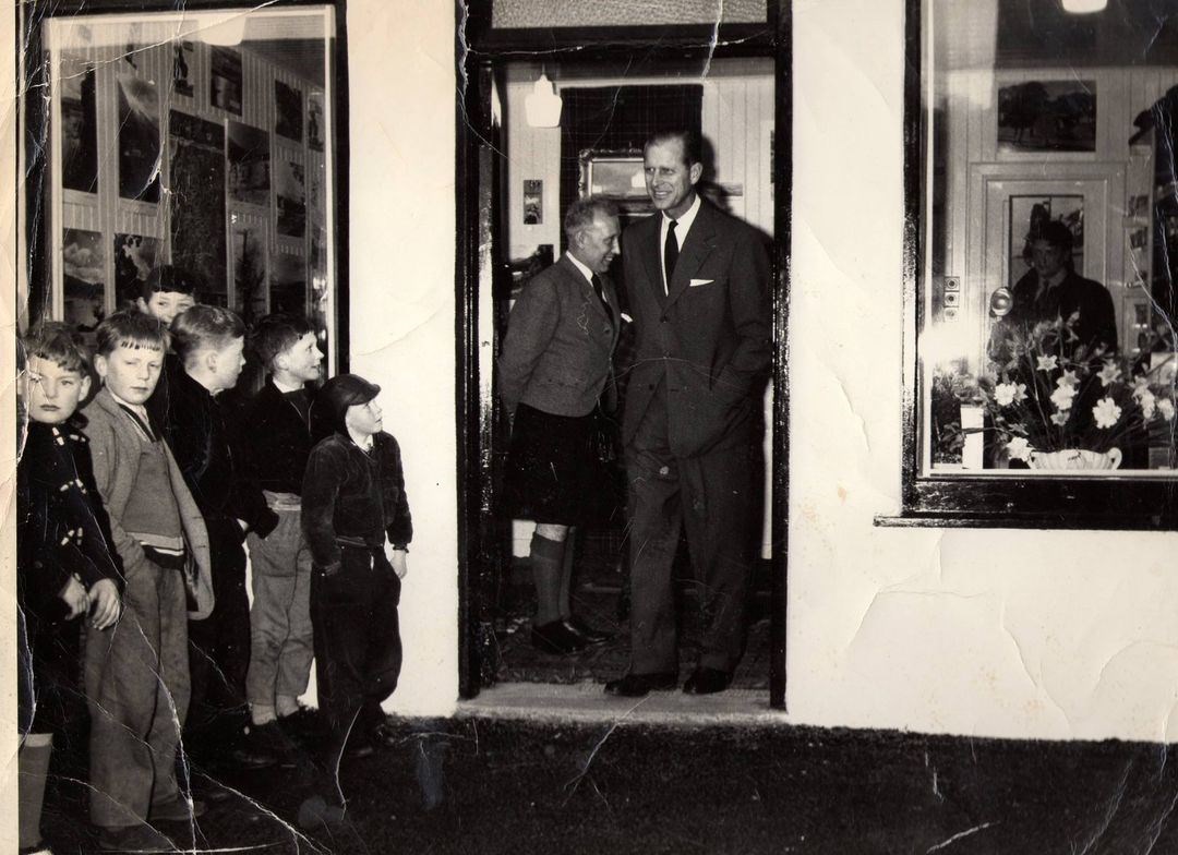 The Duke visits Newtonmore's tourist information office in the early 1960s (Sandy Macdonald)
