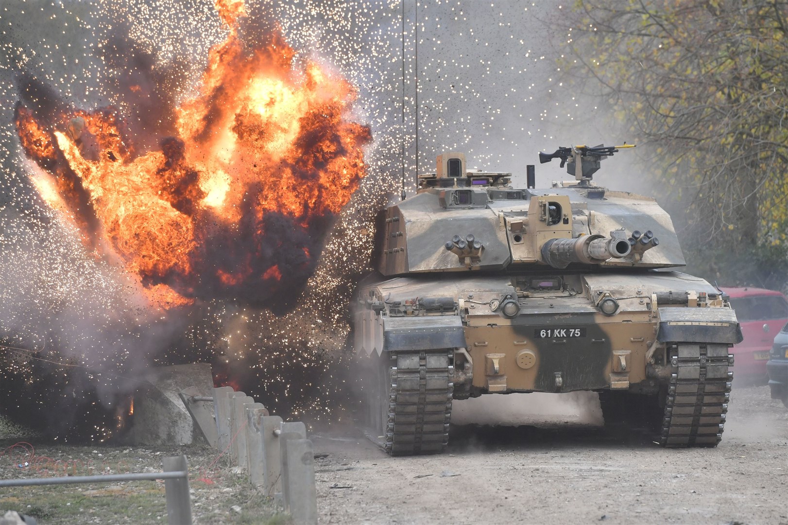 A Challenger 2 main battle tank during a demonstration at on Salisbury Plain, Wiltshire (Ben Birchall/PA)
