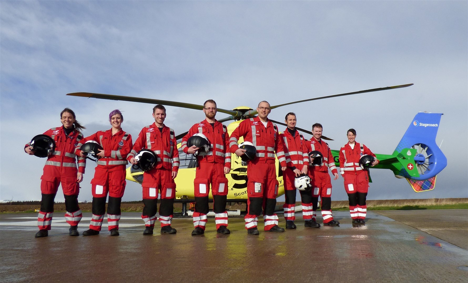Paramedics who will fly as regular and reservist crew on SCAA's new Helimed 79 service.